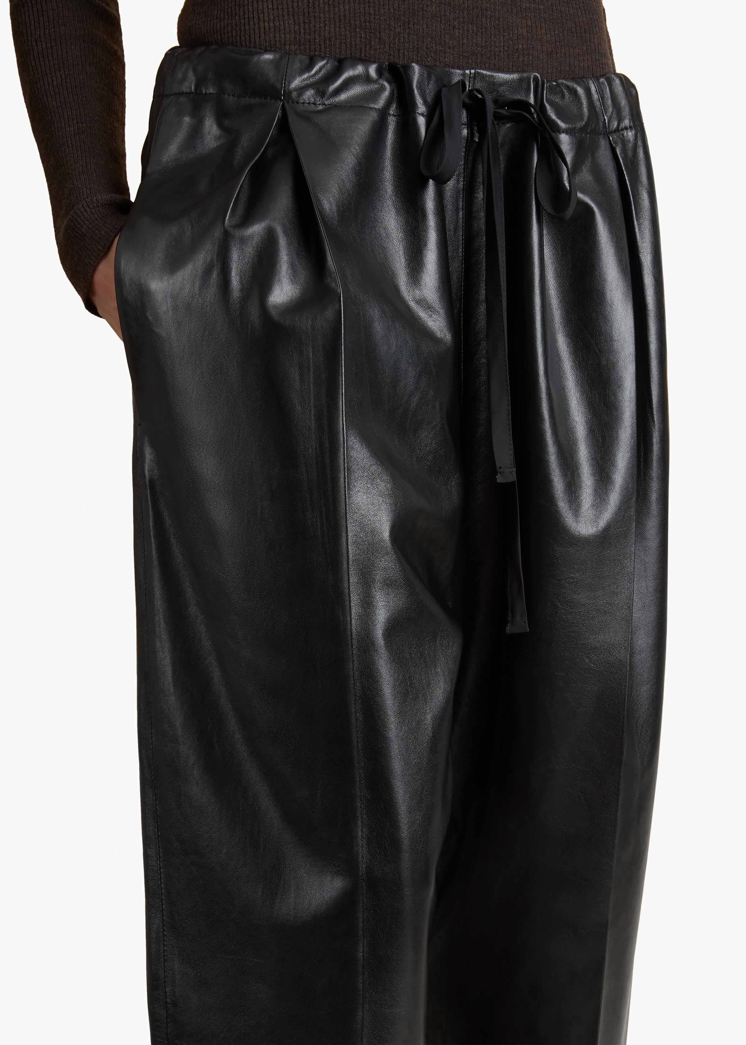 Trenton Pant in Black Leather DETAILED VIEW 2