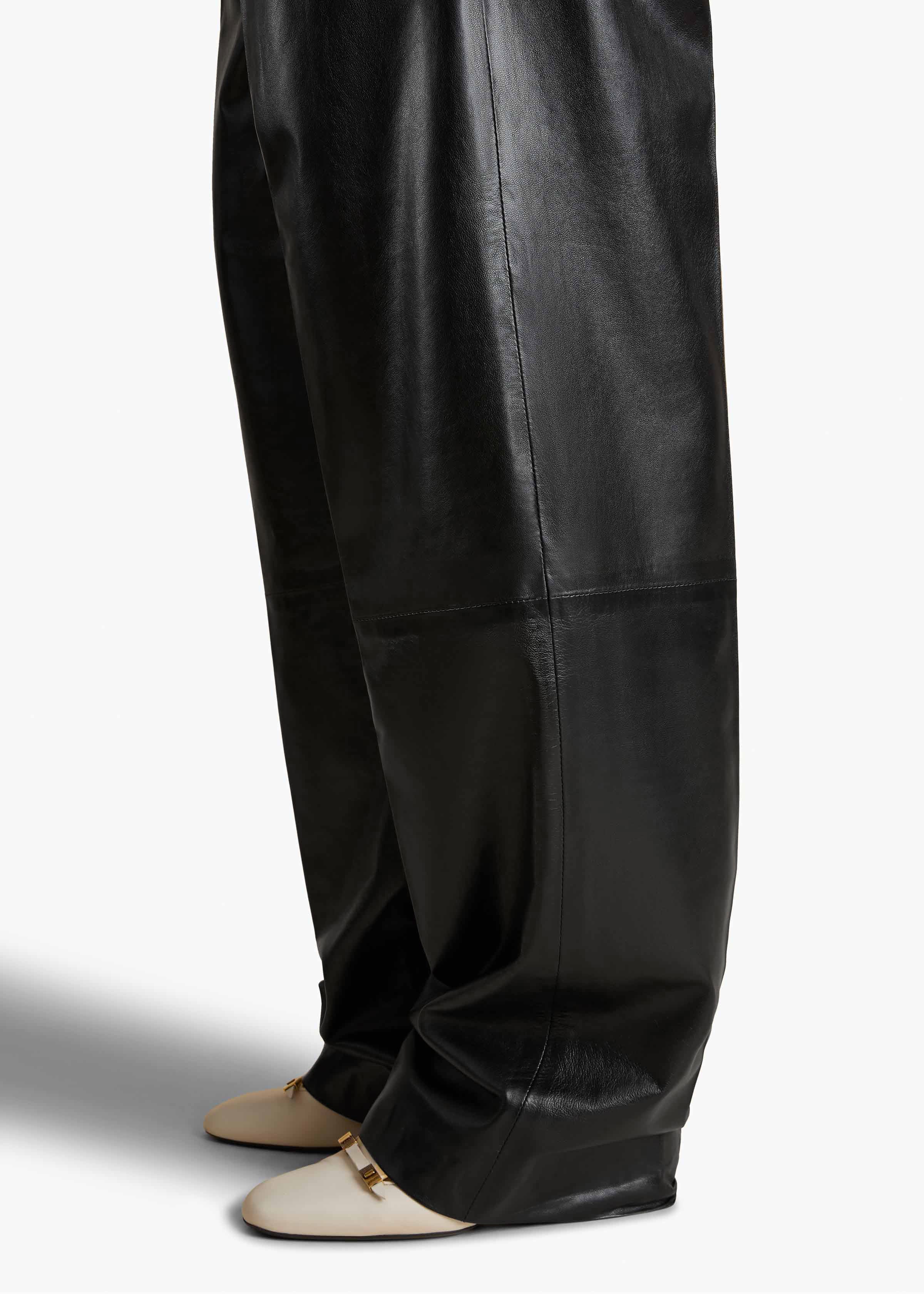 Trenton Pant in Black Leather DETAILED VIEW 1