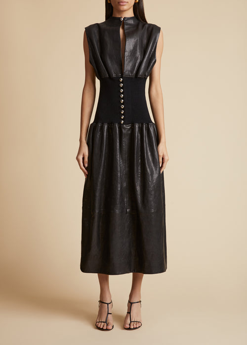 The Uni Dress in Black Leather