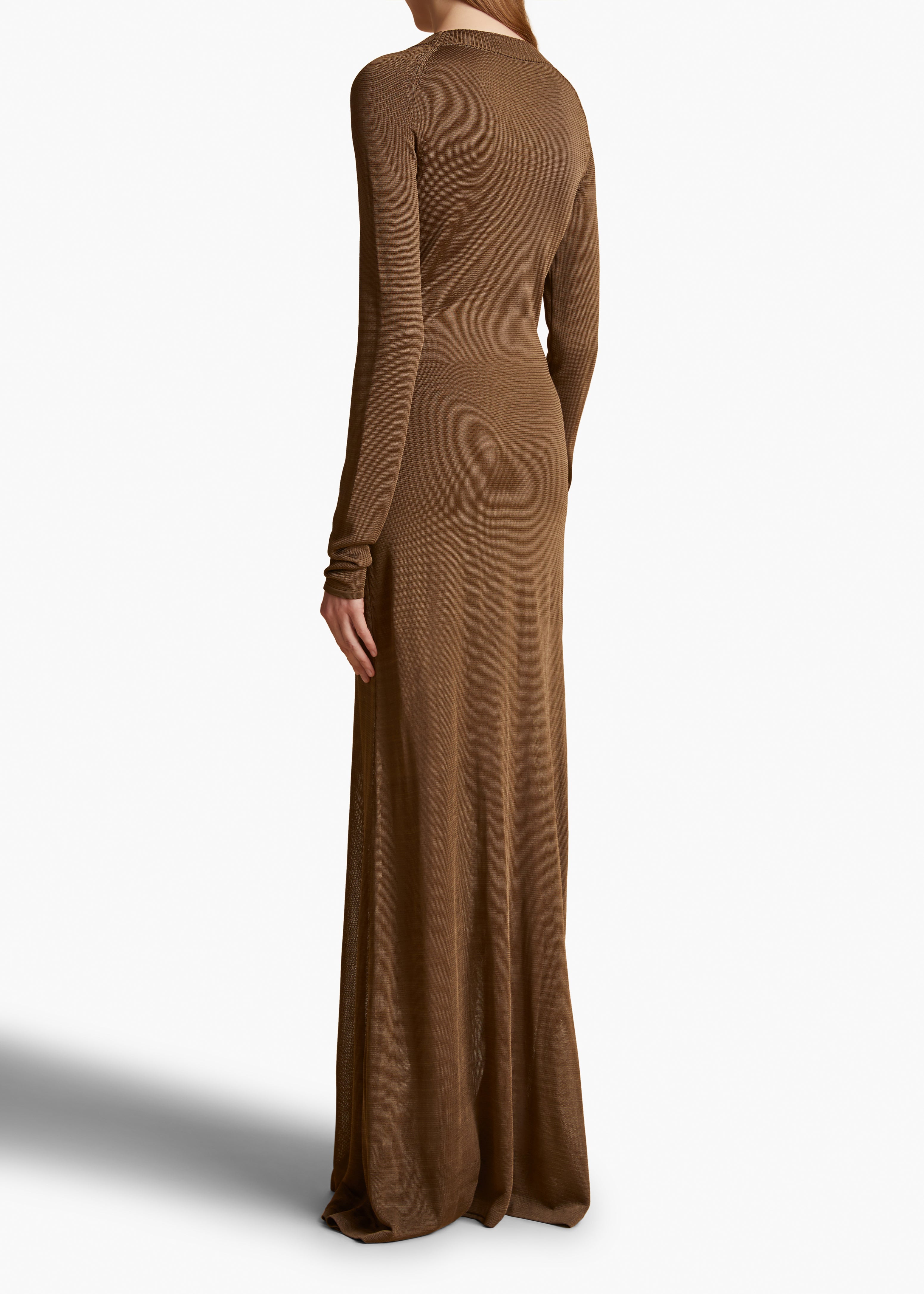 VALERA DRESS IN TOFFEE BACK VIEW