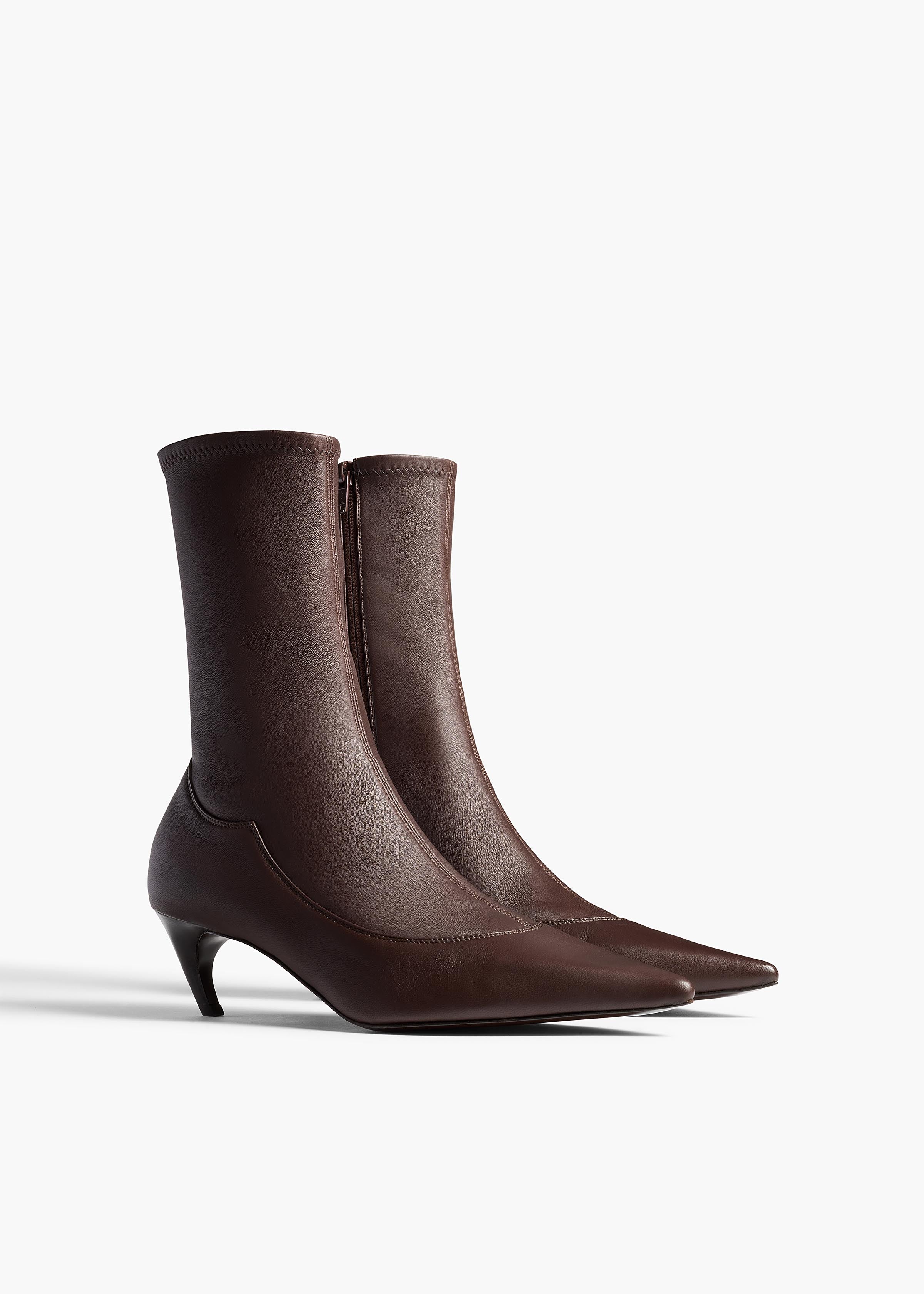 KHAITE  - Valerie Mid-Calf Boot in Chocolate