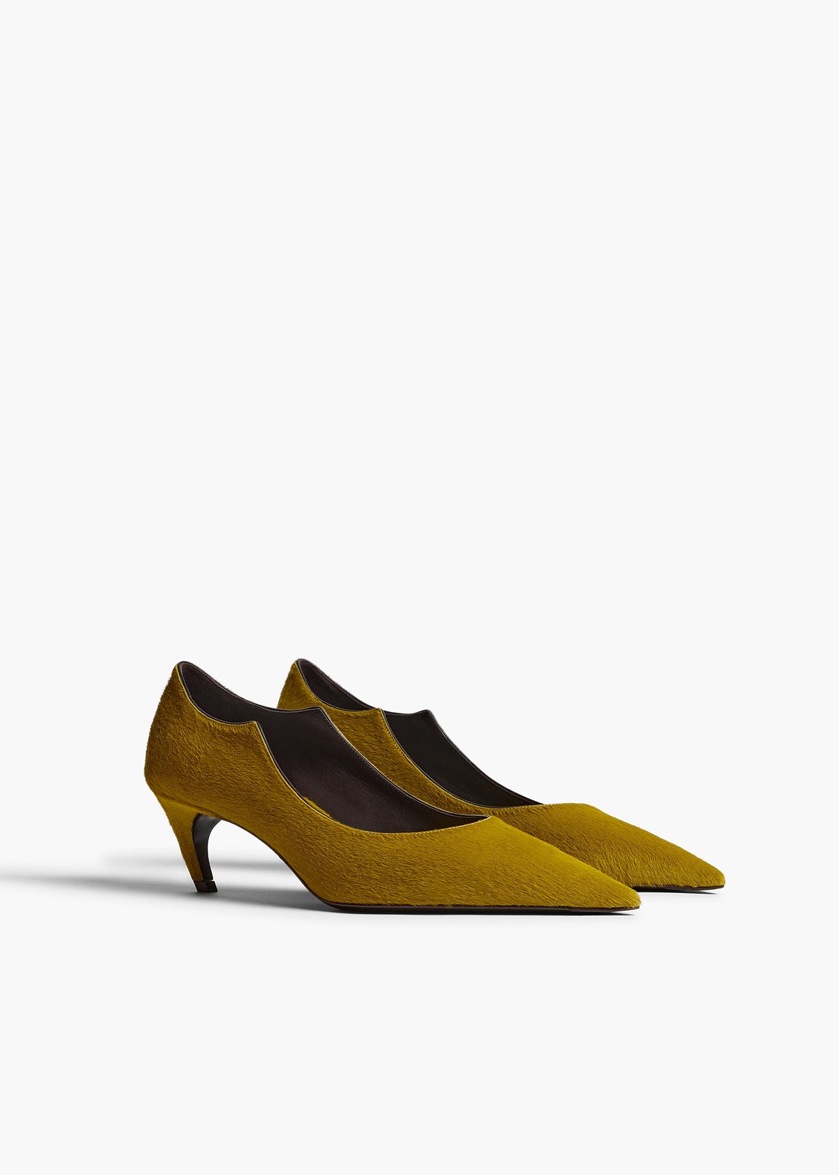 KHAITE  - Valerie Low Pump in Golden Olive Haircalf