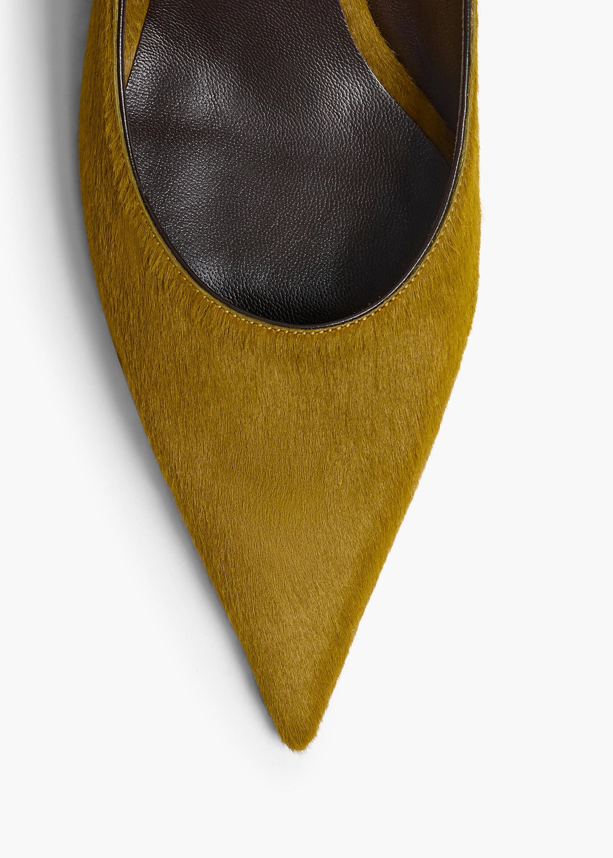 KHAITE  - Valerie Low Pump in Golden Olive Haircalf