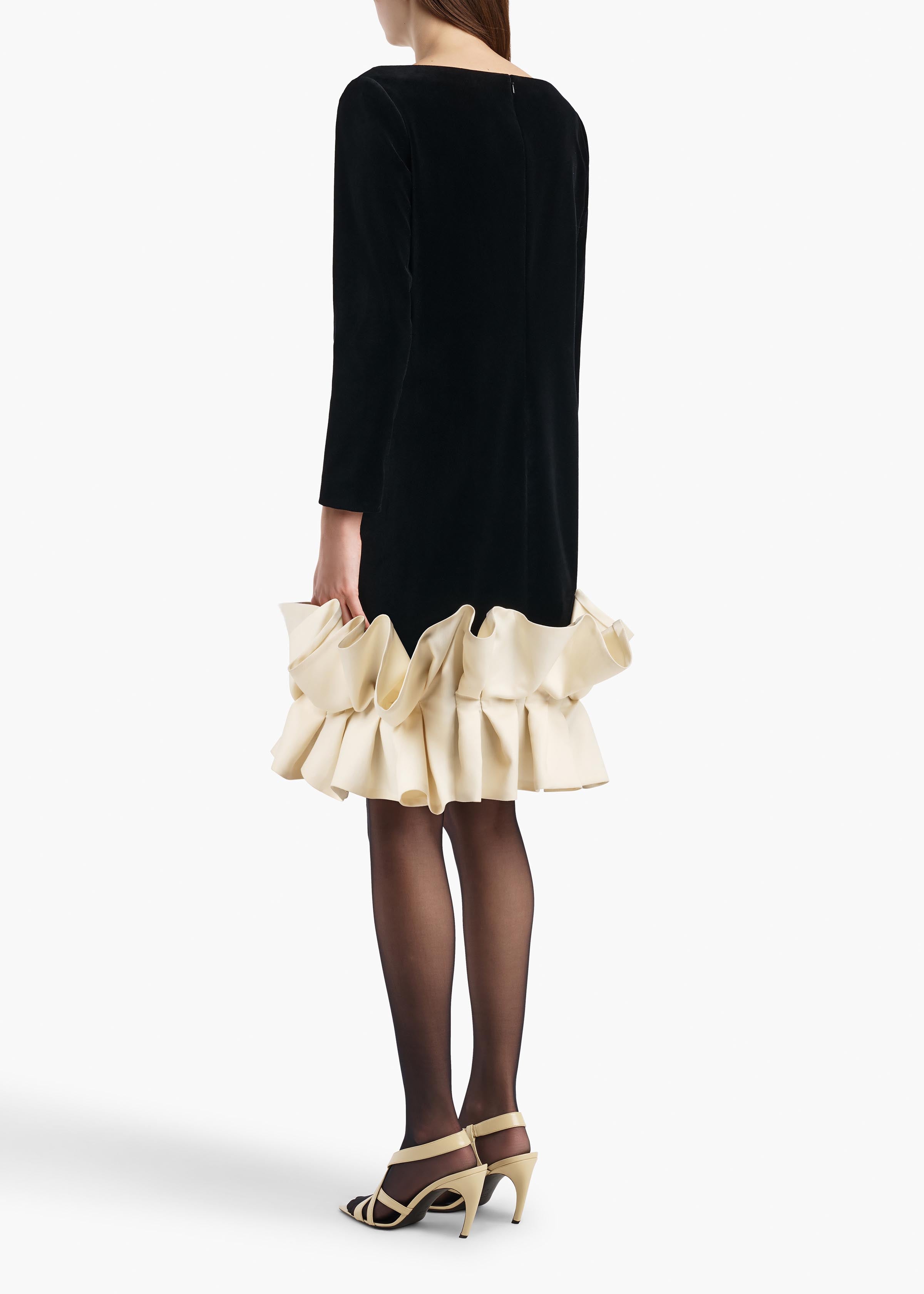 Valetta Dress in Black Velvet