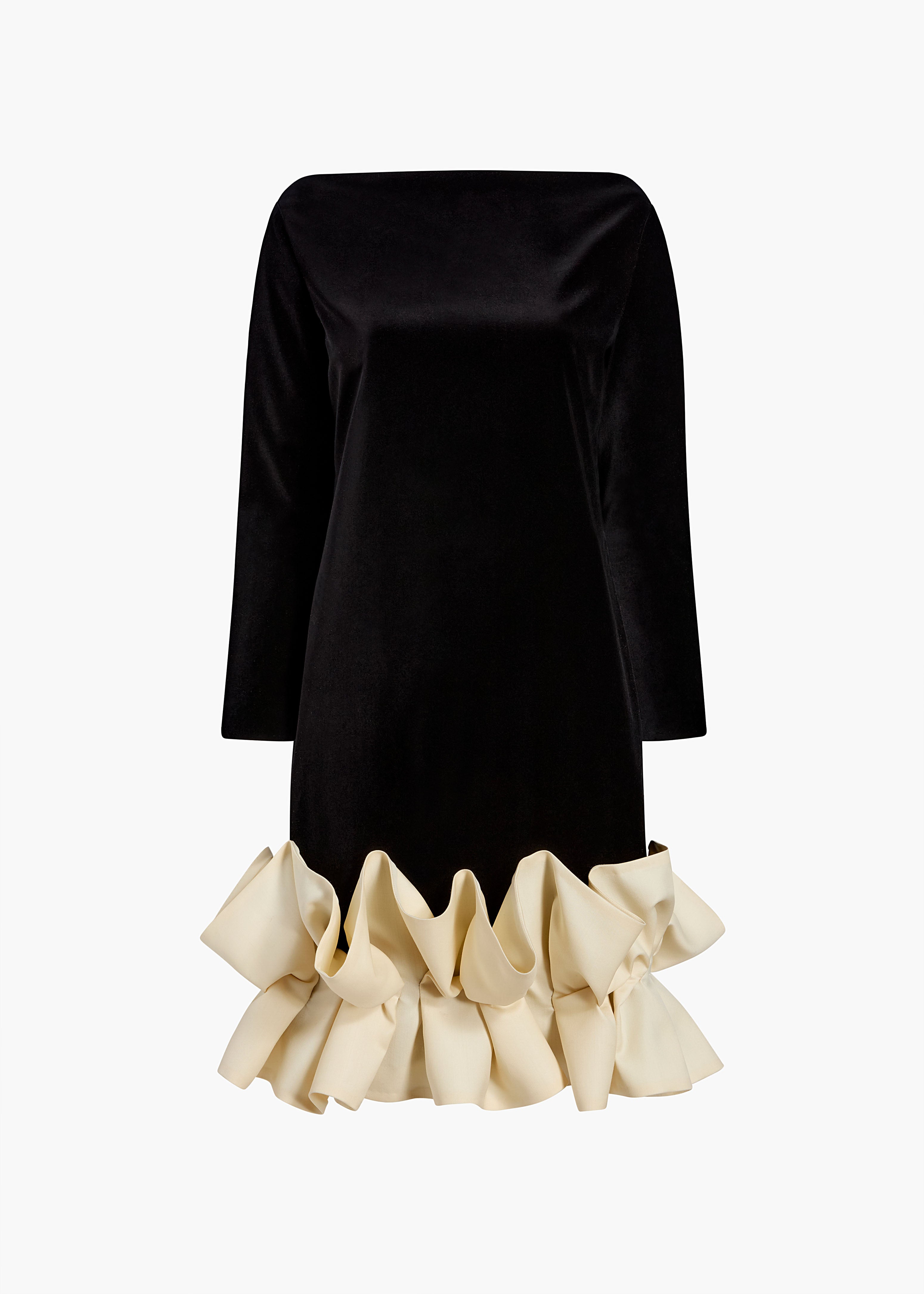 Valetta Dress in Black Velvet