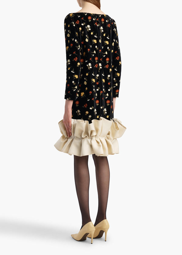 Valetta Dress in Black Multi