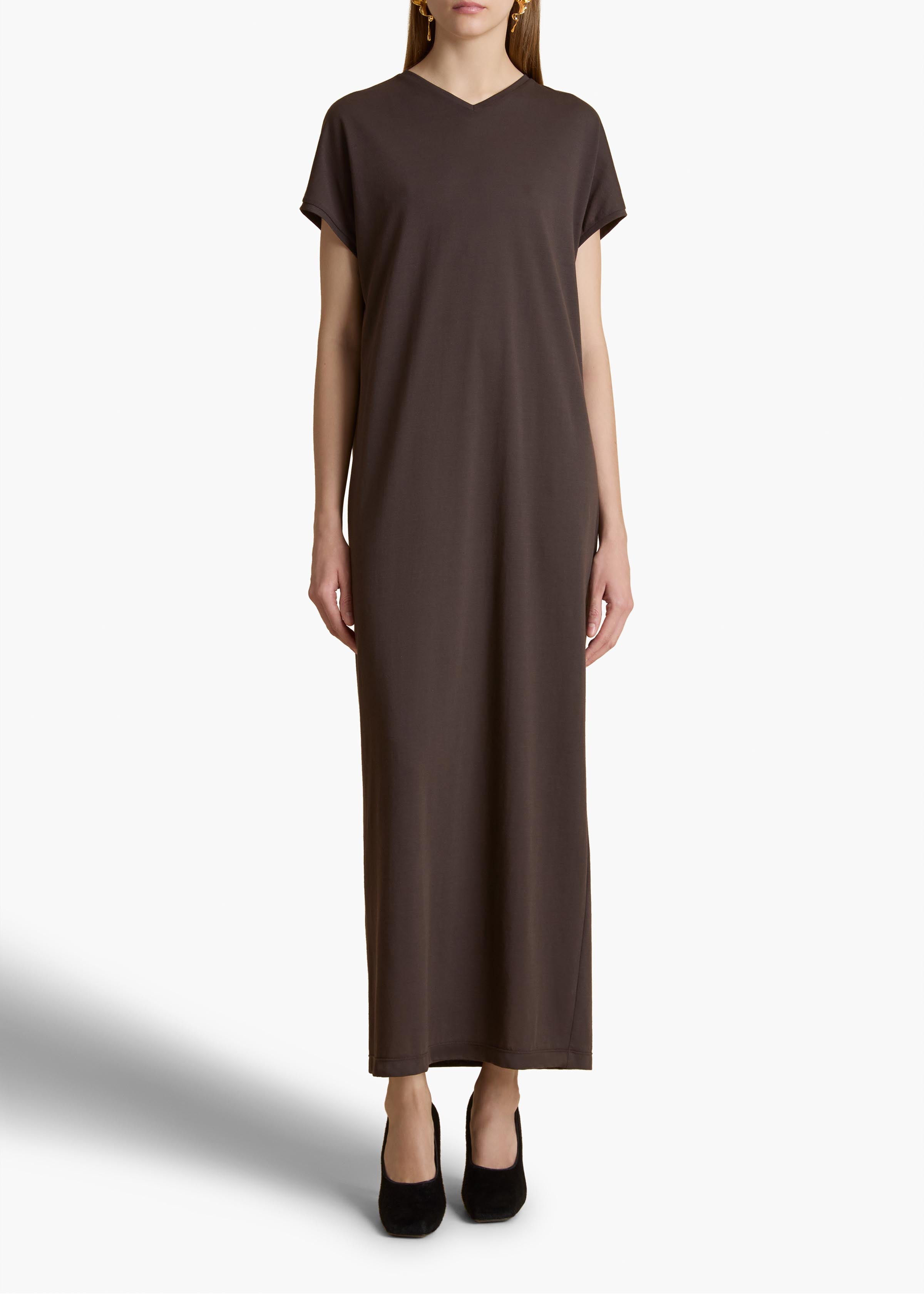 Verda Dress in Dark Brown STYLED VIEW