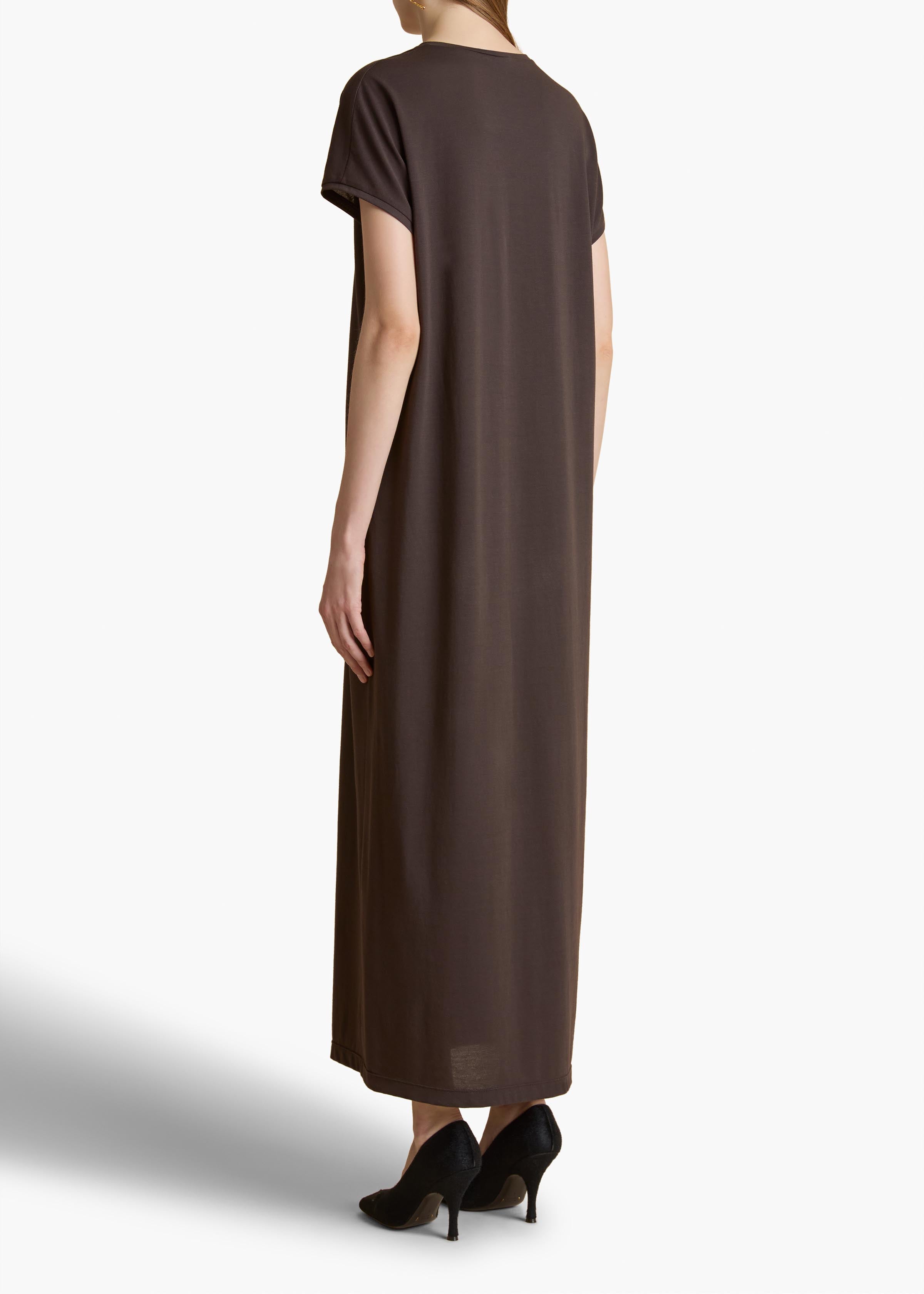 Verda Dress in Dark Brown BACK VIEW