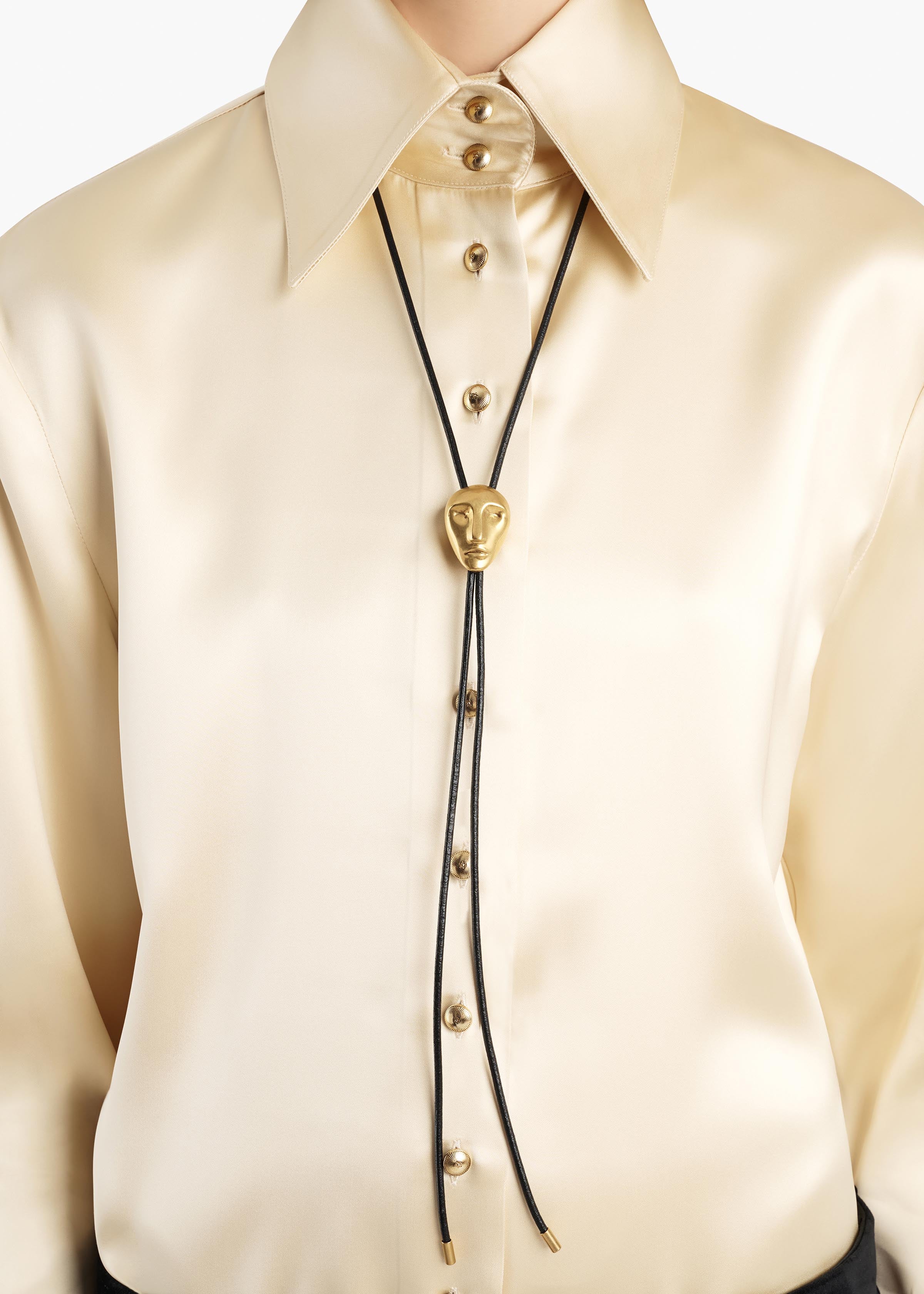 VISAGE BOLO TIE ANTIQUE GOLD ANTIQUE GOLD 10237 006 440 E ALT