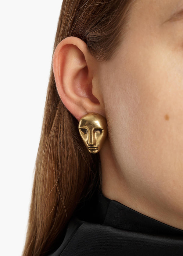 VISAGE EARRINGS ANTIQUE GOLD ANTIQUE GOLD 10235 006 440 E