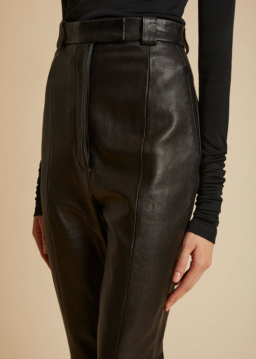 The Waylin Pant in Black Leather