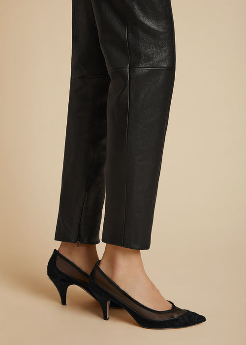 The Waylin Pant in Black Leather