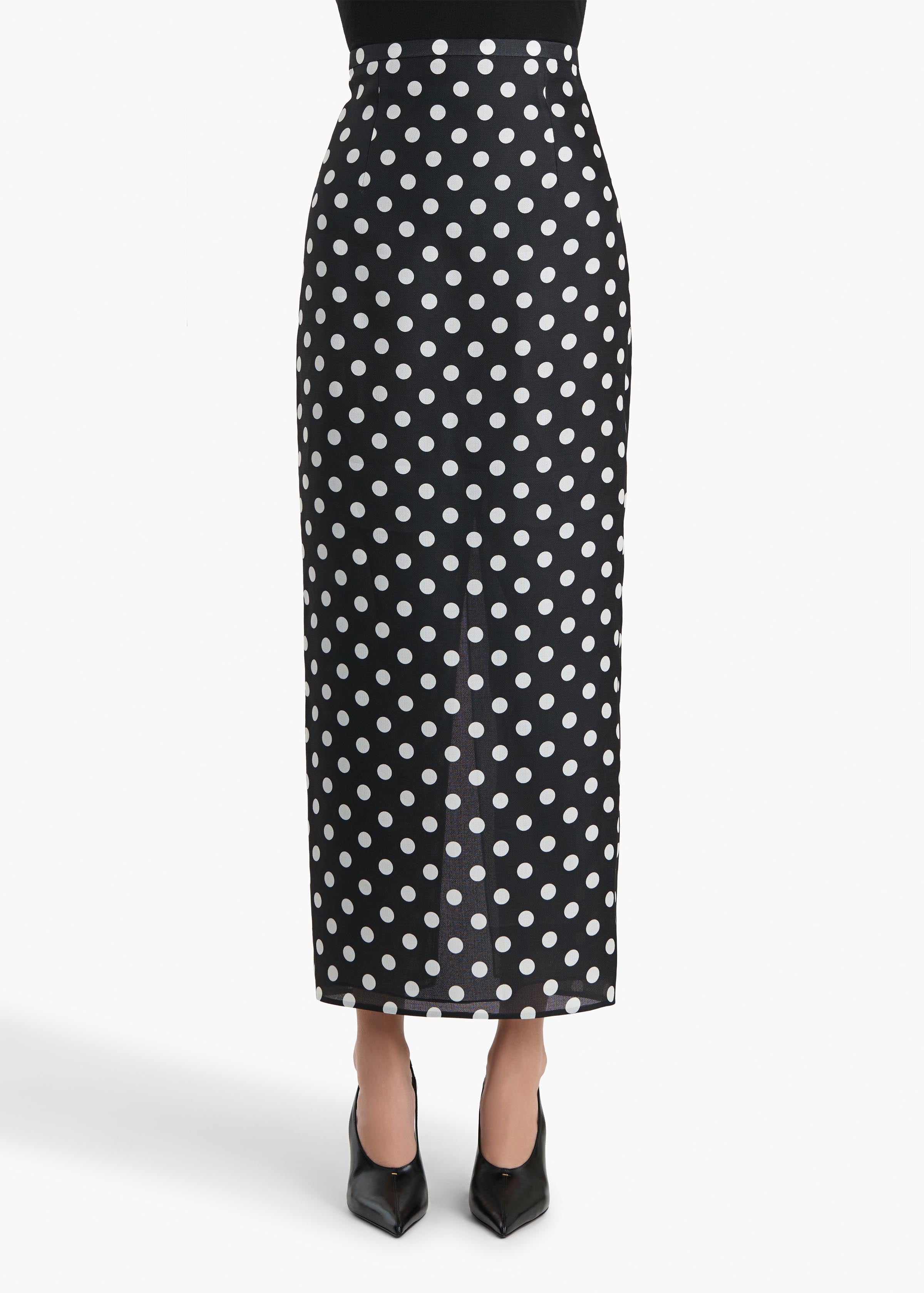 Winton Skirt in Black with White Dots – KHAITE