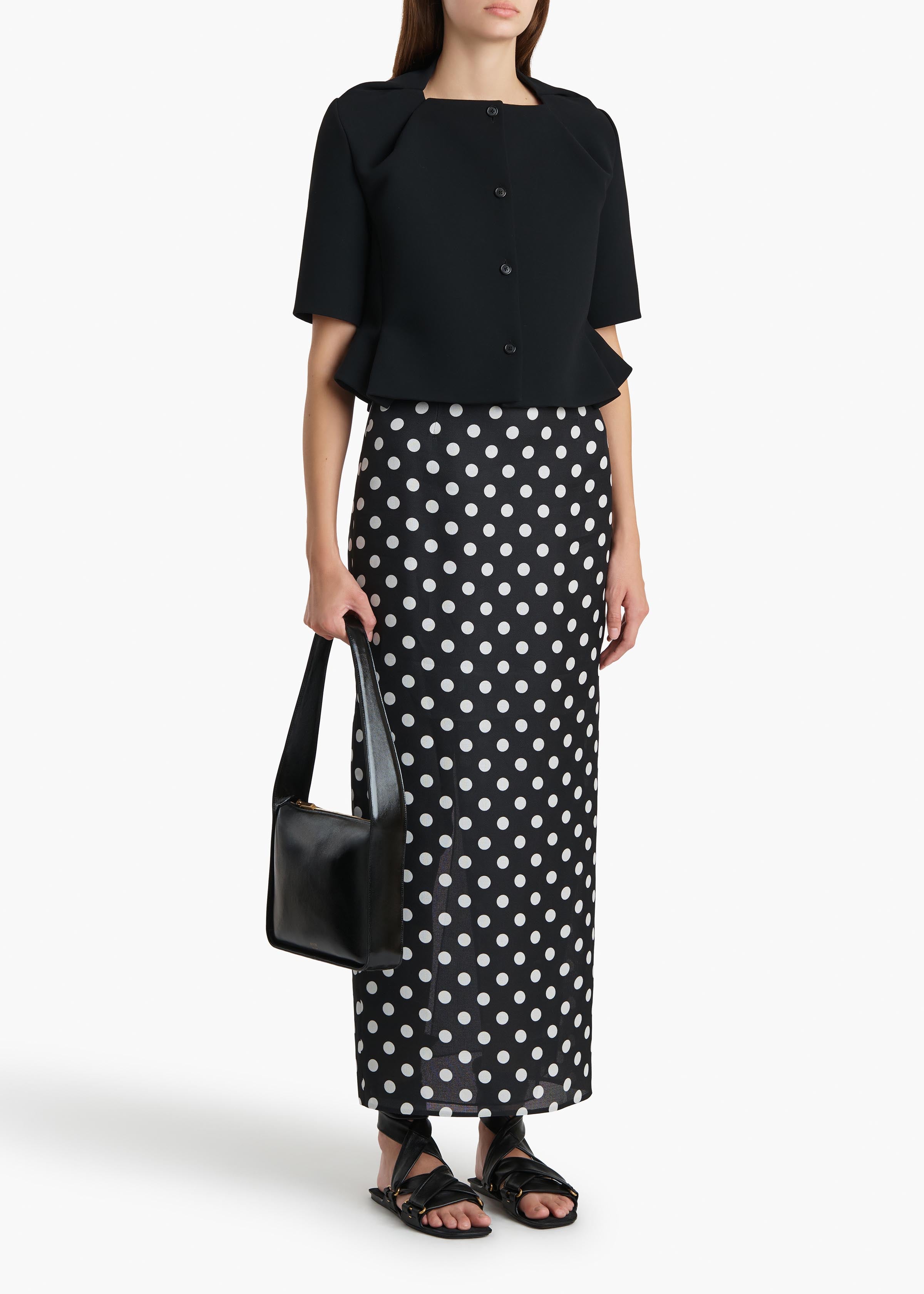 Winton Skirt in Black with White Dots – KHAITE