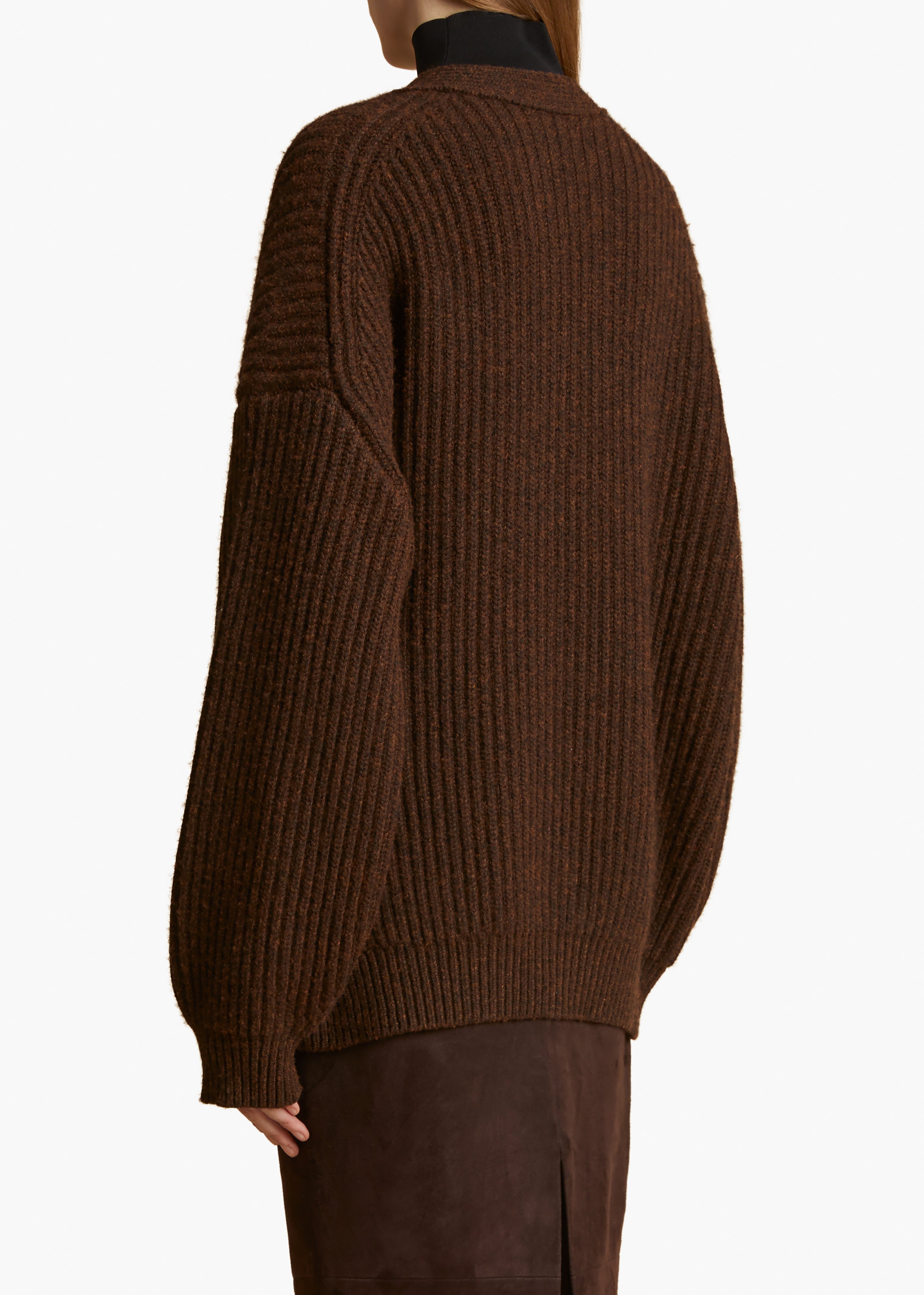 WREN SWEATER IN CHESTNUT BACK VIEW