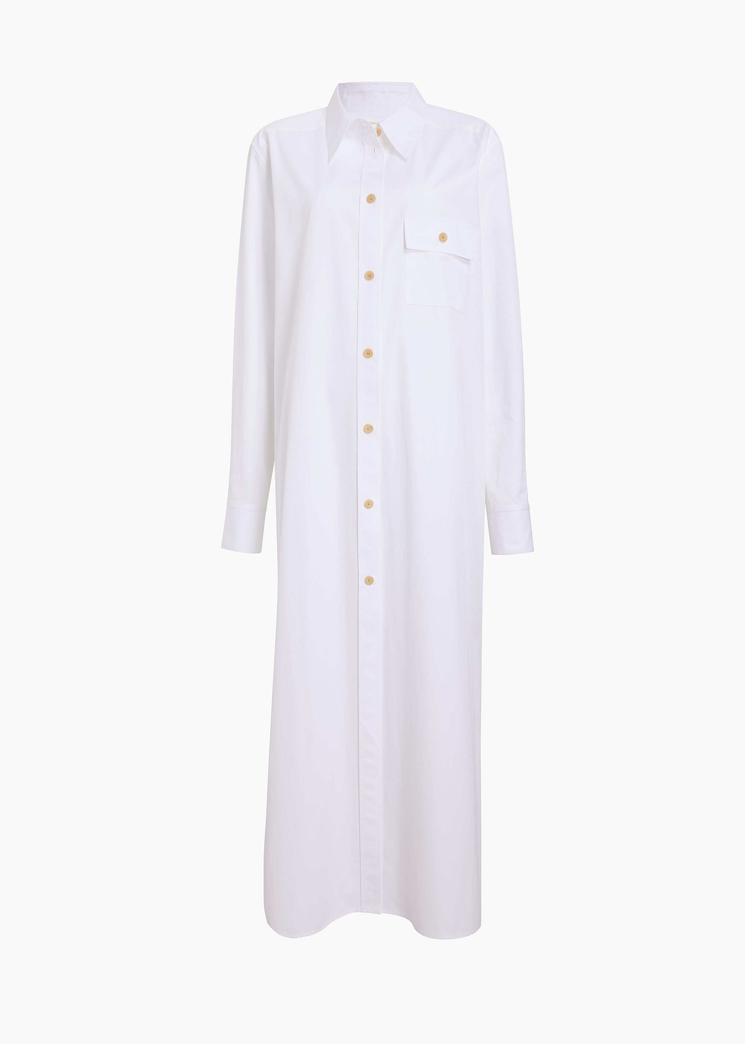 Wyatt Dress in White FLAT VIEW