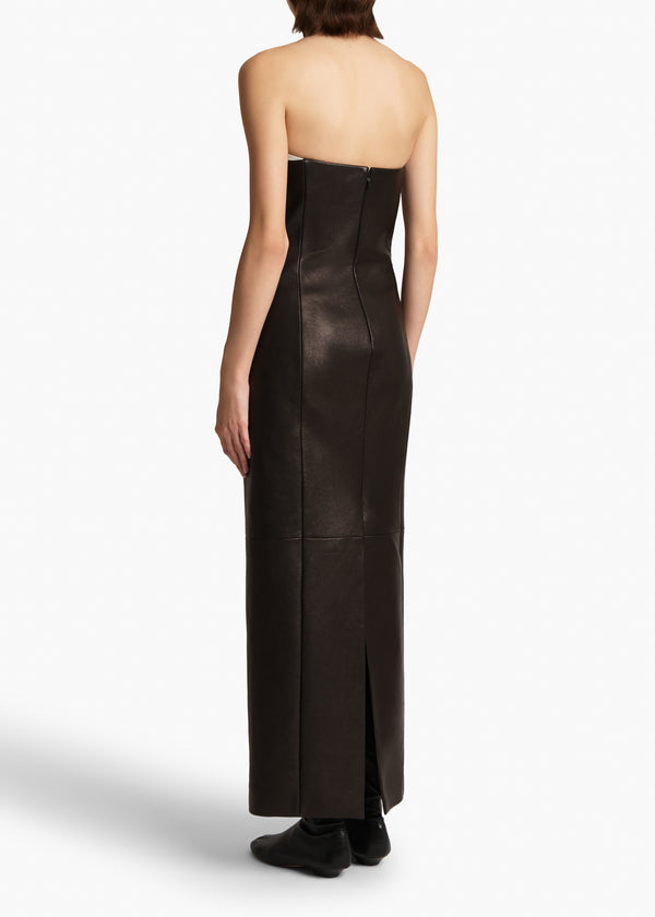  Yael Dress in Black Leather BACK VIEW