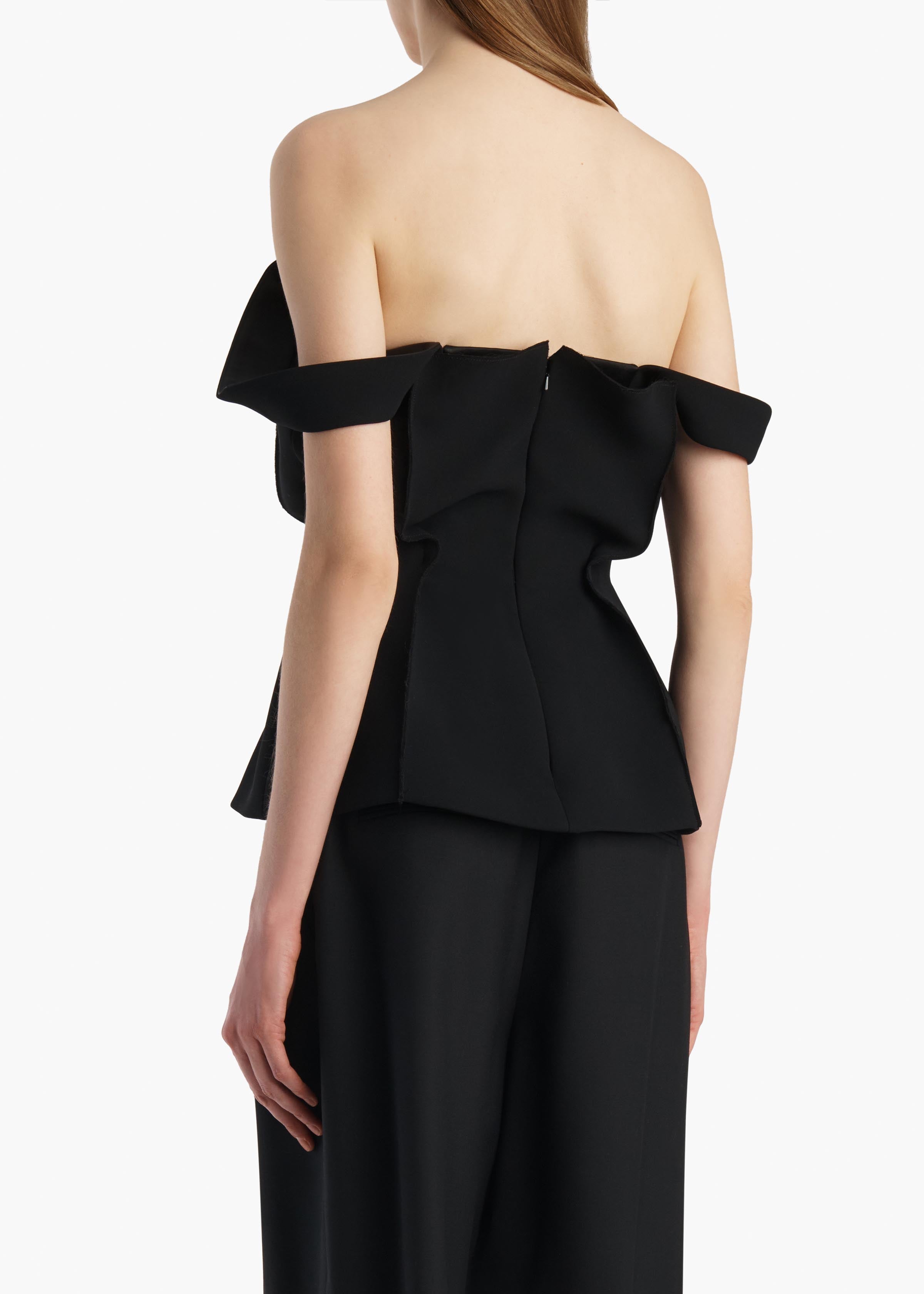 Yasmina Top in Black Crepe
