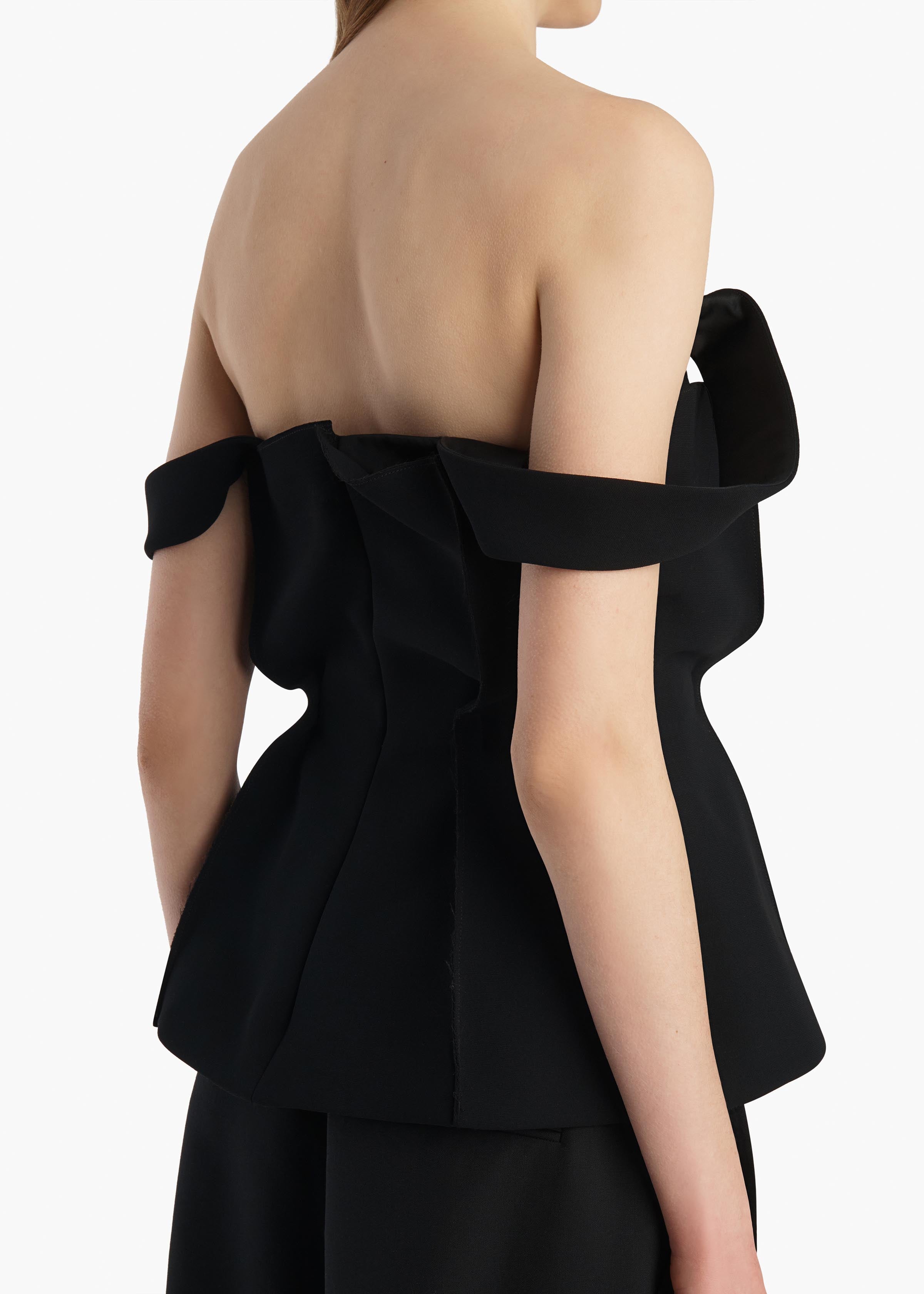 Yasmina Top in Black Crepe