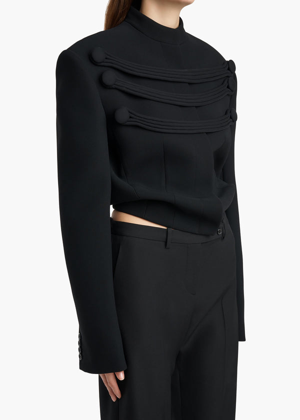 York Jacket with Cord Embroidery in Black