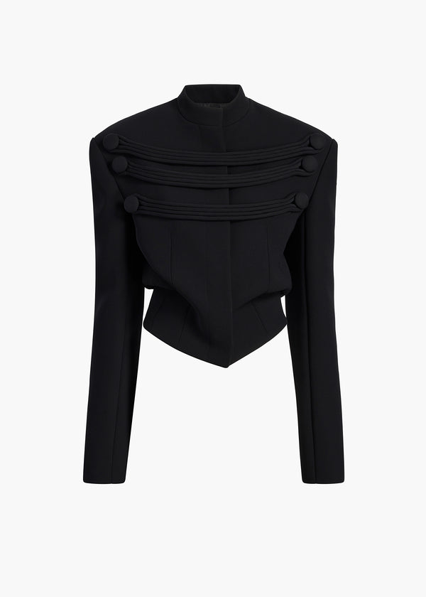 York Jacket with Cord Embroidery in Black