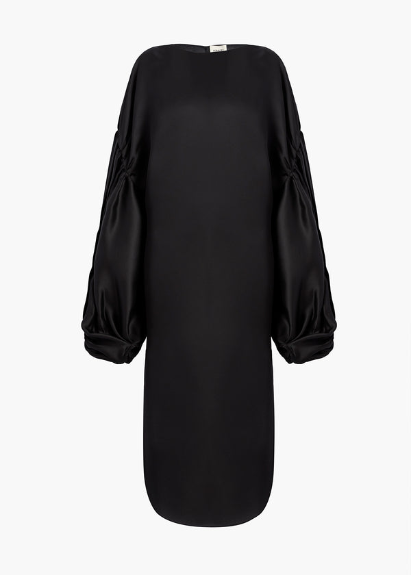 ZELMA DRESS IN BLACK FLAT