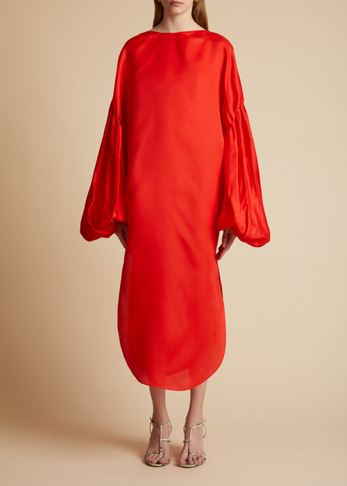 The Zelma Dress in Fire Red
