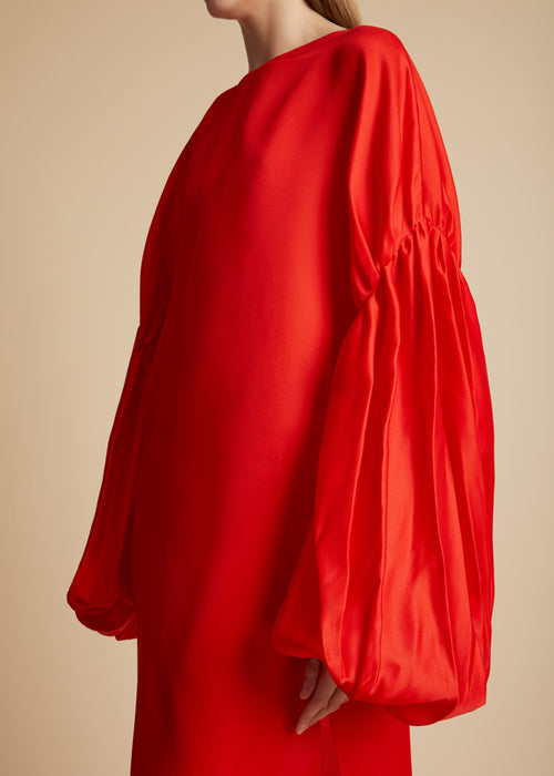 The Zelma Dress in Fire Red