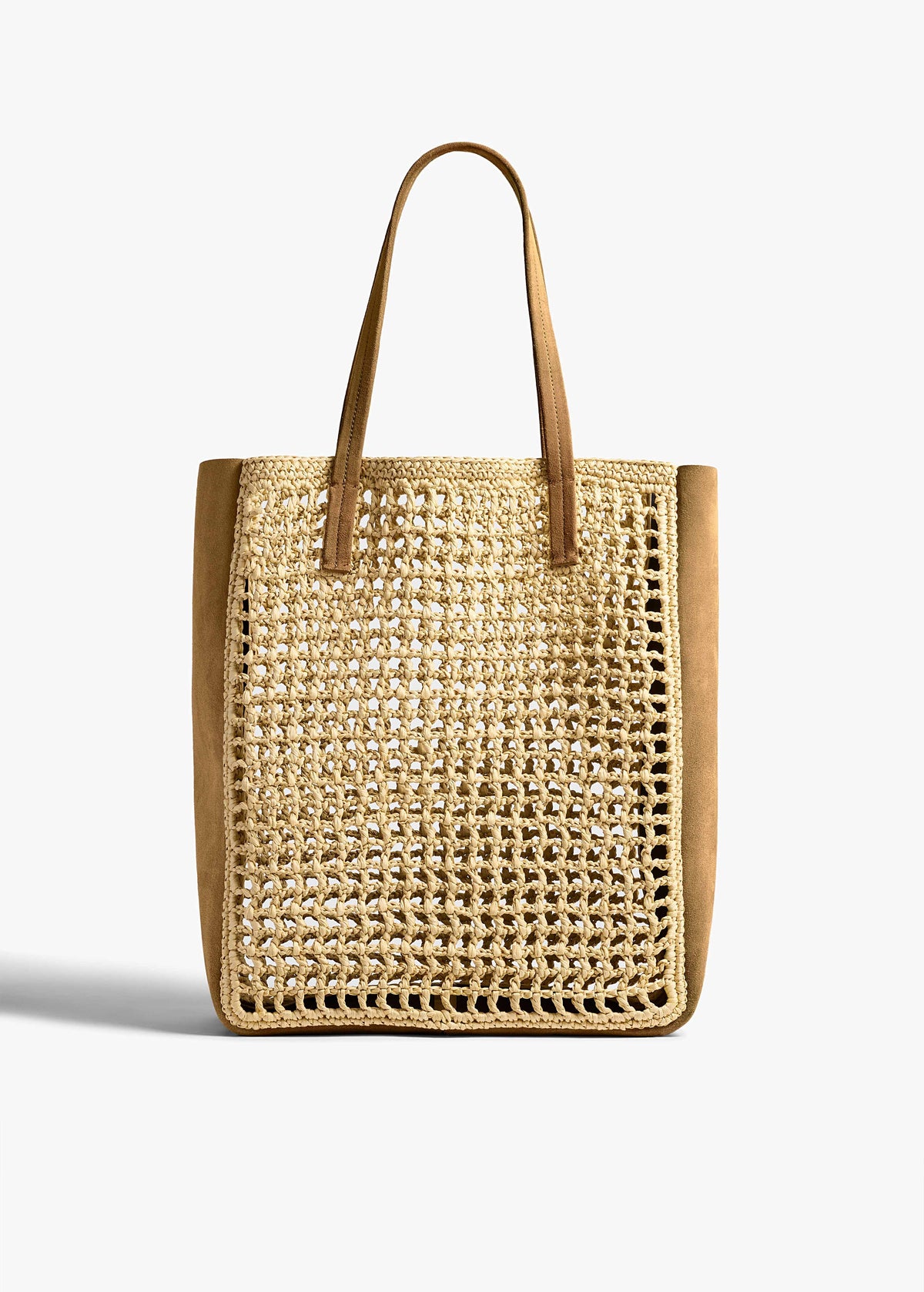 Zoe Tote Raffia Mud Suede