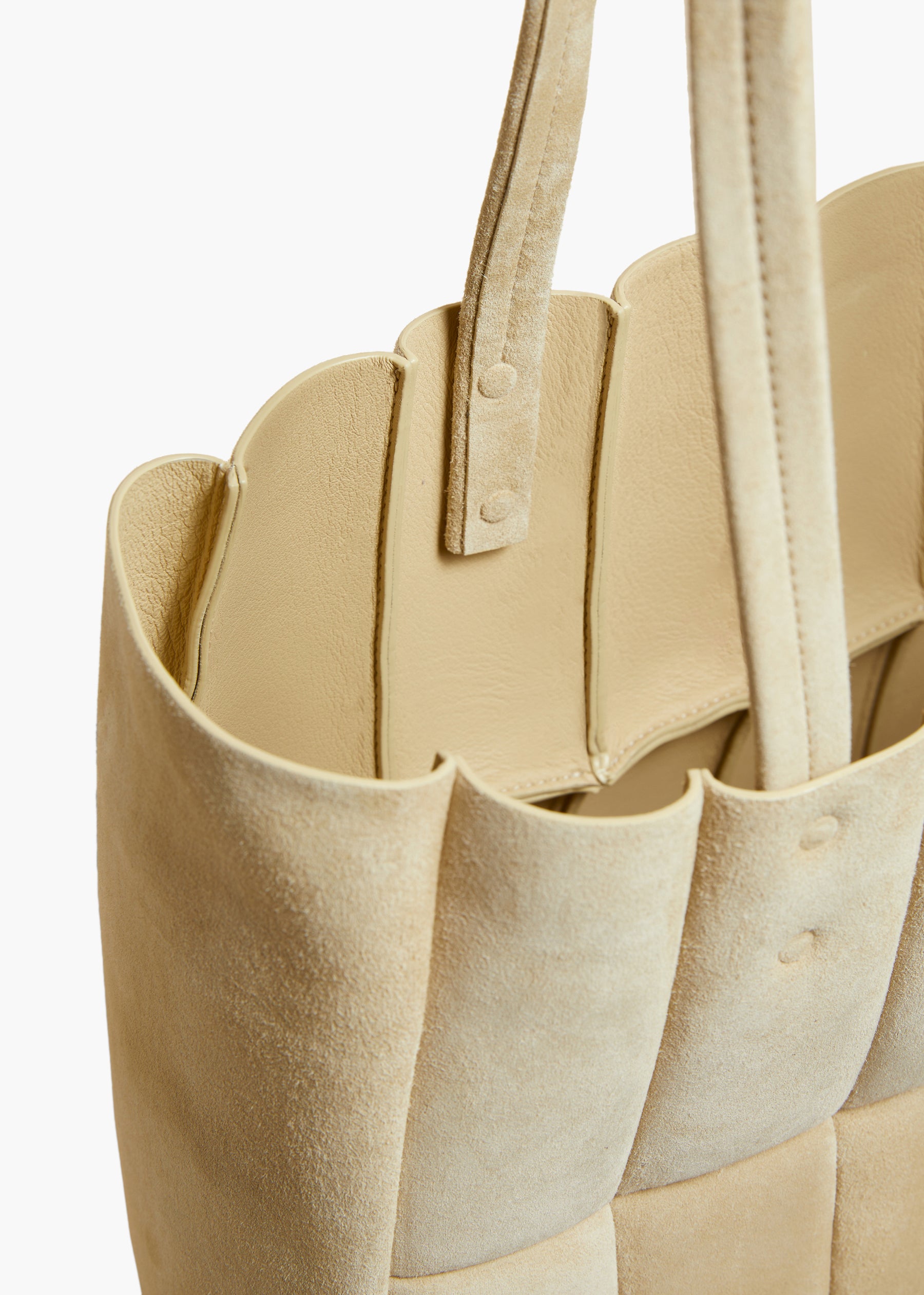 KHAITE - Zoe Tote in Beige Suede