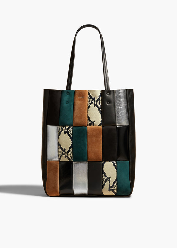 ZOE TOTE IN BLACK MULTI COLOR FRONT VIEW