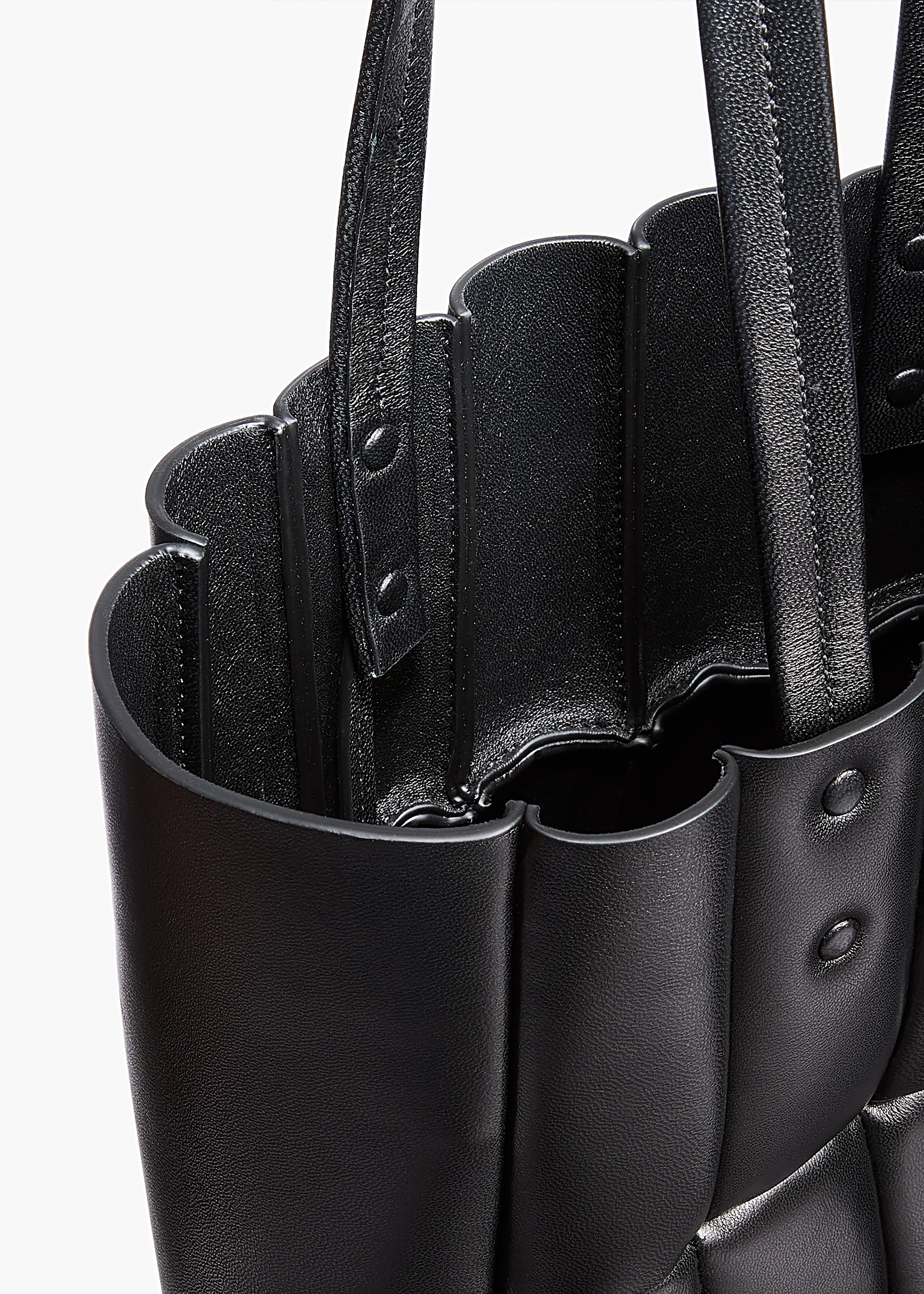 Small Zoe Tote in Black Nappa Leather DETAILED VIEW 2