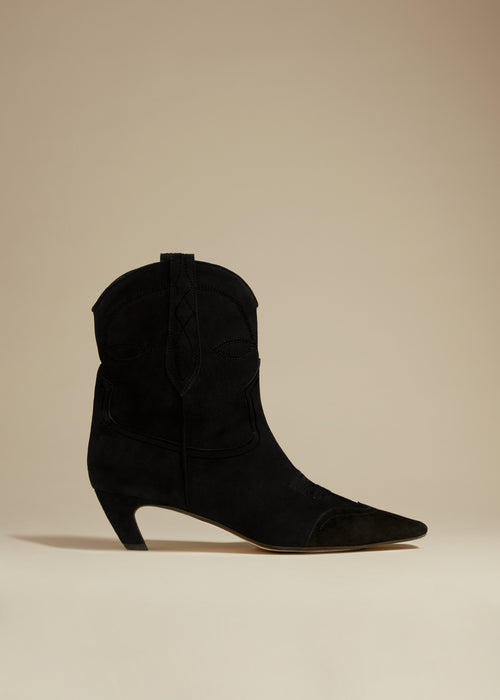 The Dallas Ankle Boot in Black Suede
