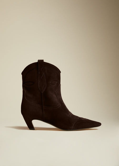 The Dallas Ankle Boot in Coffee Suede