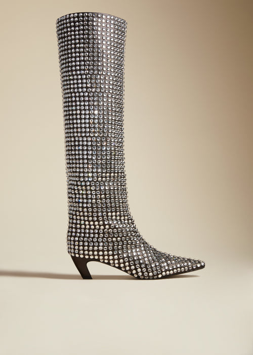 The Davis Boot in Black with Crystals