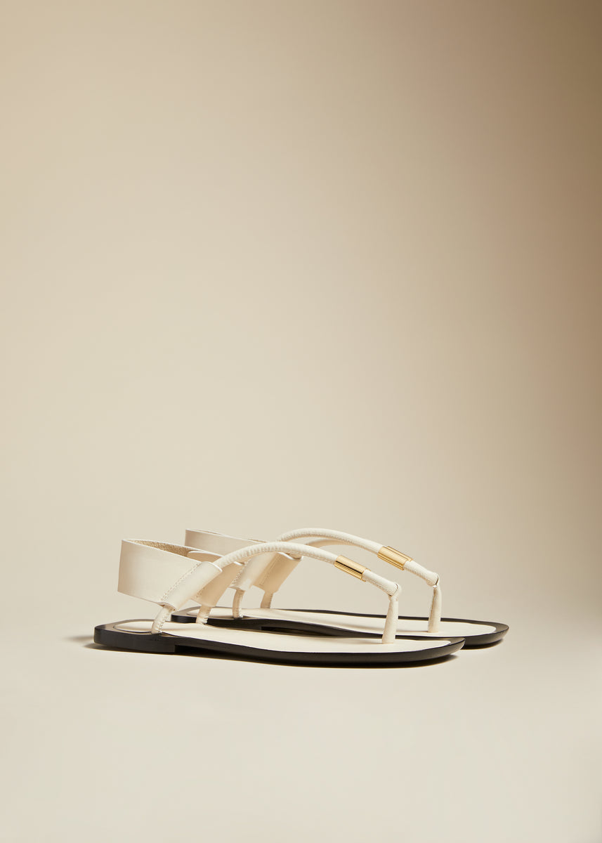 The Devoe Sandal in Cream Leather– KHAITE