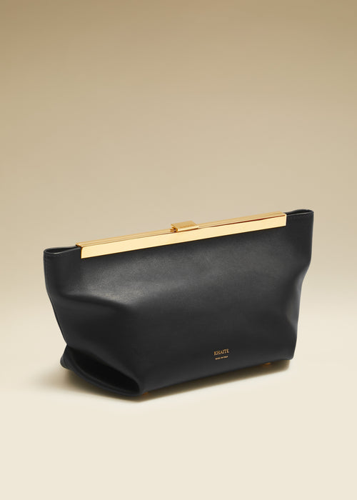 The Aimee Clutch in Black Leather