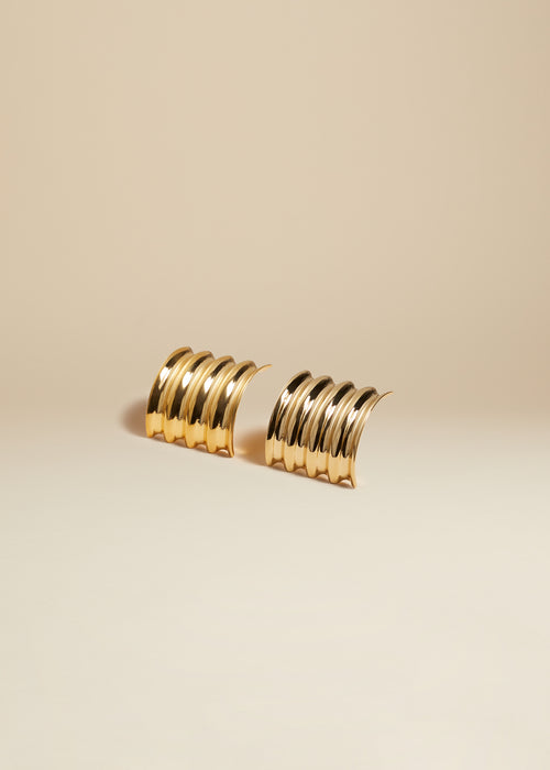 The Small Julius Panel Earrings in Gold