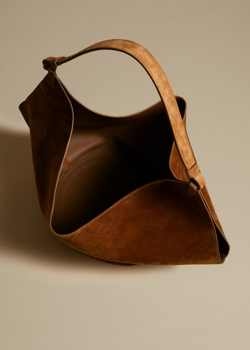 Khaite Lotus Medium Suede Shoulder Bag - Bergdorf Goodman