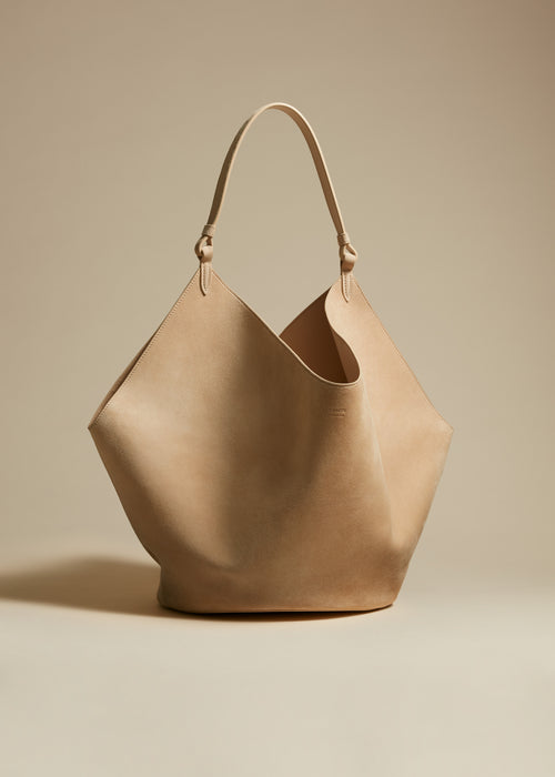 The Medium Lotus Tote in Coco Suede