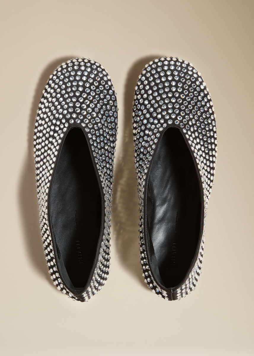 The Marcy Flat in Black with Crystals– KHAITE